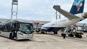 Imagem ilustrativa da notícia: BYD testa ônibus elétrico no aeroporto de São José dos Pinhais
