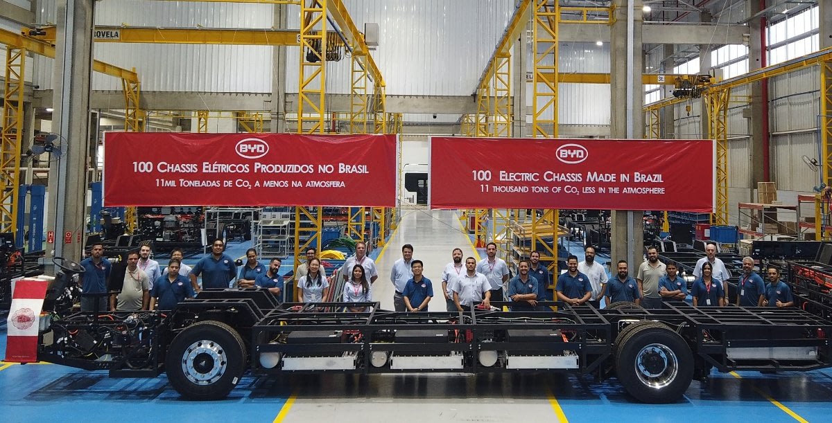 Imagem ilustrativa da notícia: BYD produziu cem chassis elétricos em Campinas