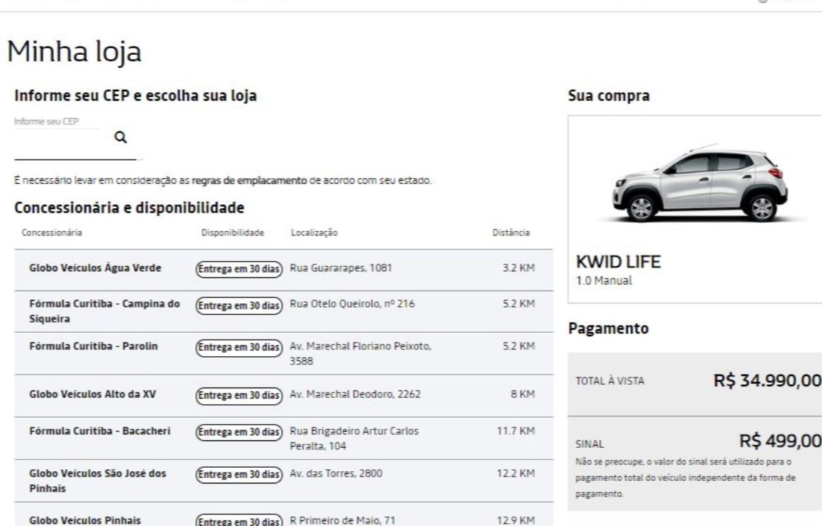 Imagem ilustrativa da notícia: Renault vende toda a sua linha pela internet