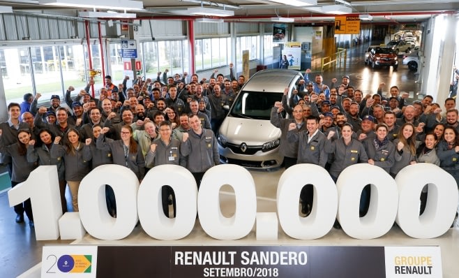 Imagem ilustrativa da notícia: Renault produz um milhão de Sandero no Brasil