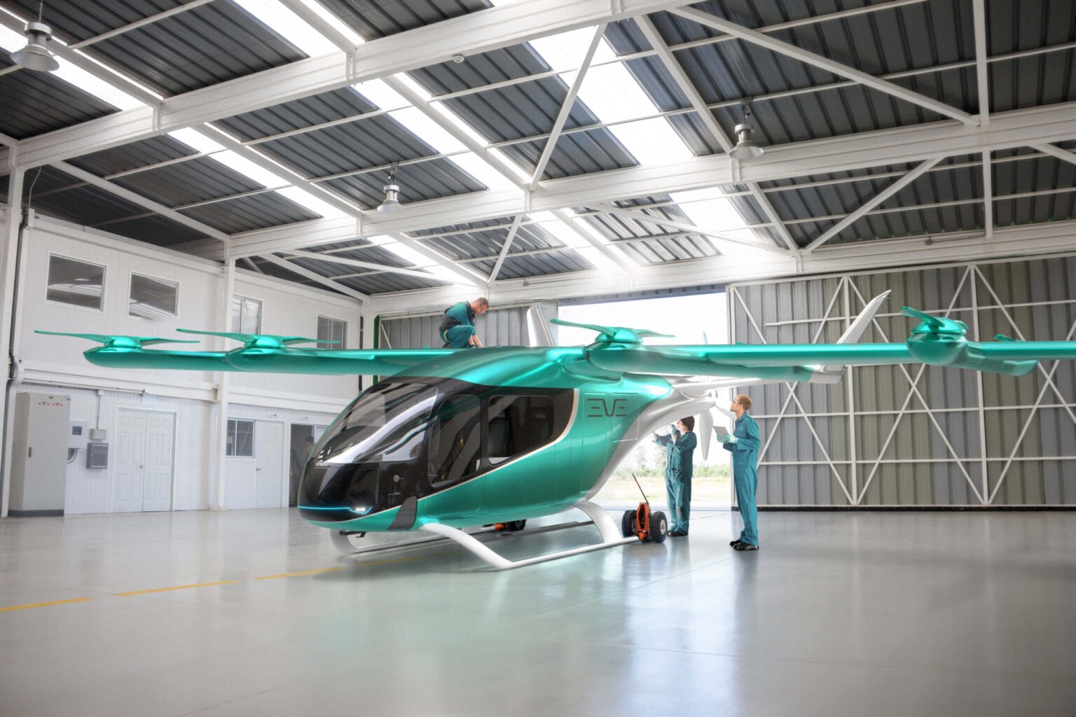 Imagem ilustrativa da notícia: Eve trabalha no protótipo do carro voador brasileiro