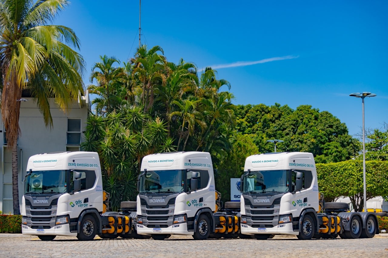 Imagem ilustrativa da notícia: Gás Verde loca caminhões a gás da Scania e inicia oferta de solução completa com biometano