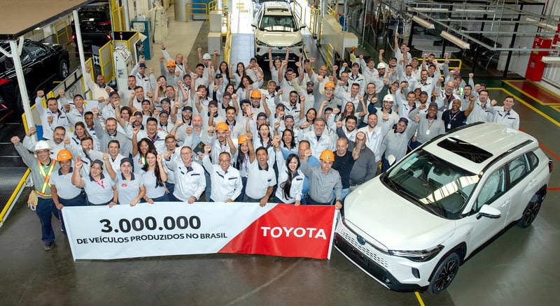 Imagem ilustrativa da notícia: Toyota soma 3 milhões de veículos produzidos no Brasil