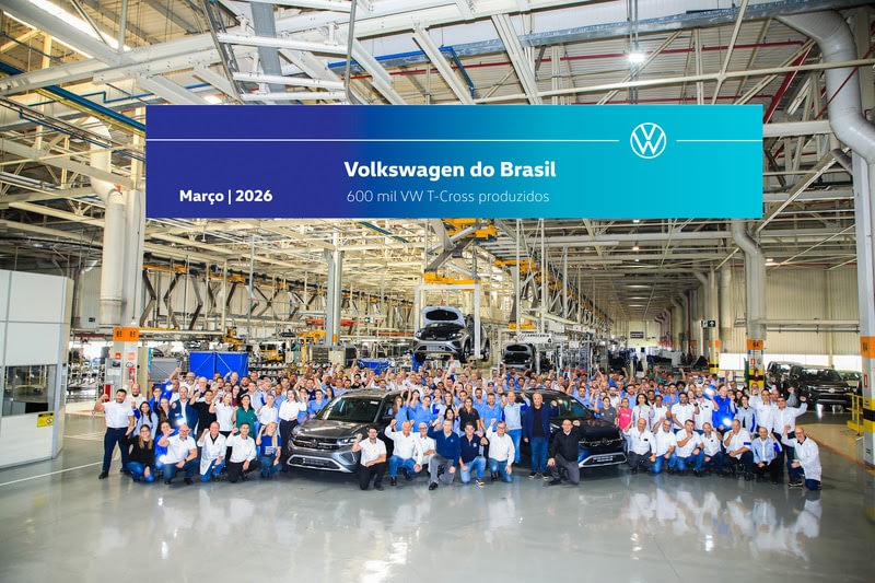 Imagem ilustrativa da notícia: Volkswagen atinge 600 mil unidades produzidas do T-Cross no Brasil